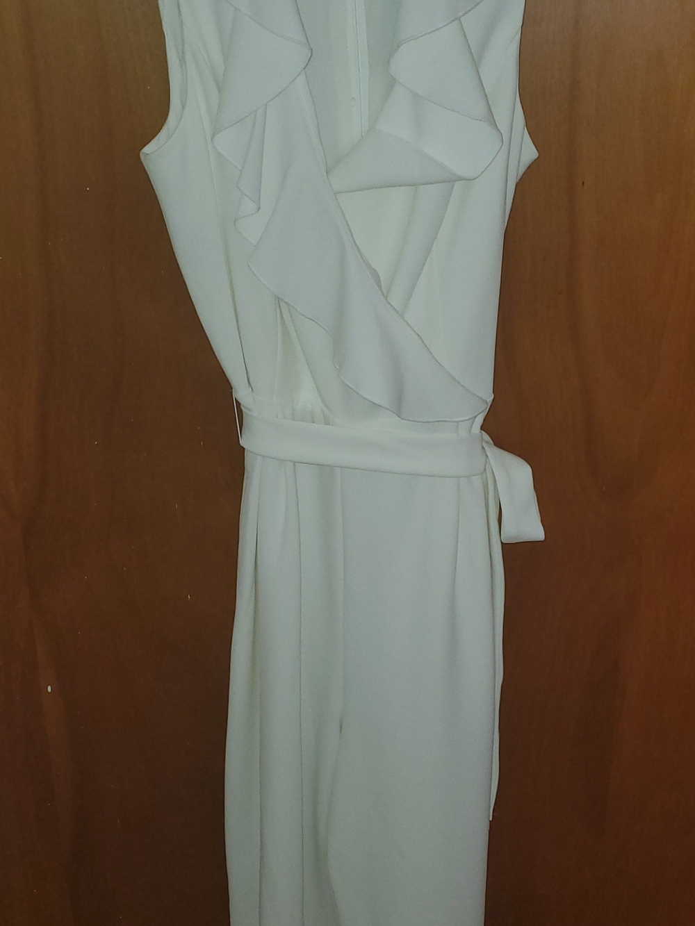 Tommy Hilfiger Cream Ruffle Wrap Jumpsuit
